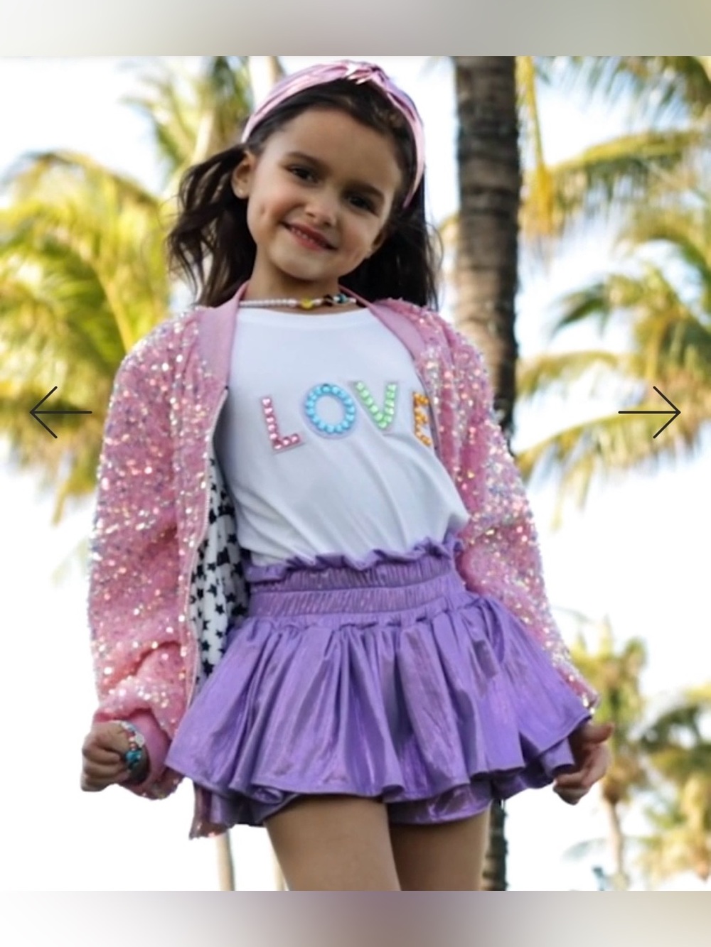 Lola + The Boys Pretty in Pink Sequin Bomber Jacket Girls 10